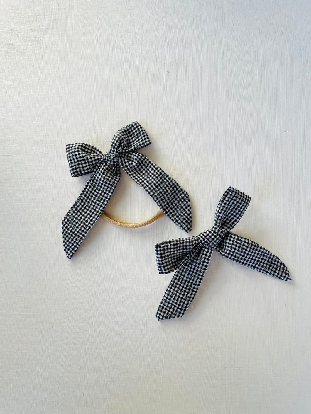 Gingham school girl bow